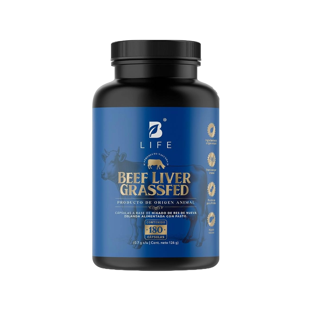 B LIFE BEEF LIVER GRASS FED (HÍGADO DE RES) 180 CÁPSULAS