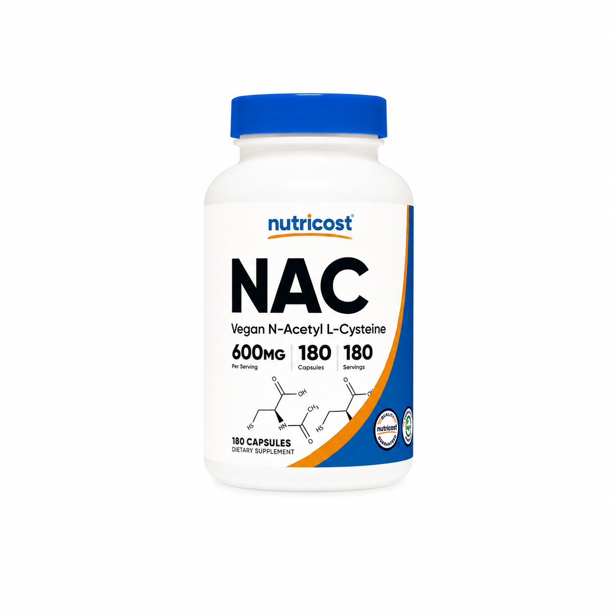 NUTRICOST NAC (N-Acetyl L-Cysteine) 600MG, 180 CAPSULAS